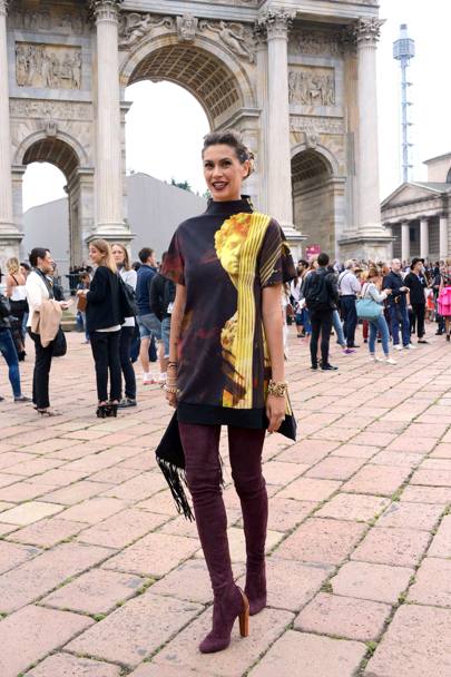 L’arrivo a Milano di Melissa Satta per le sfilate di moda in corso nel capoluogo milanese (Olycom)